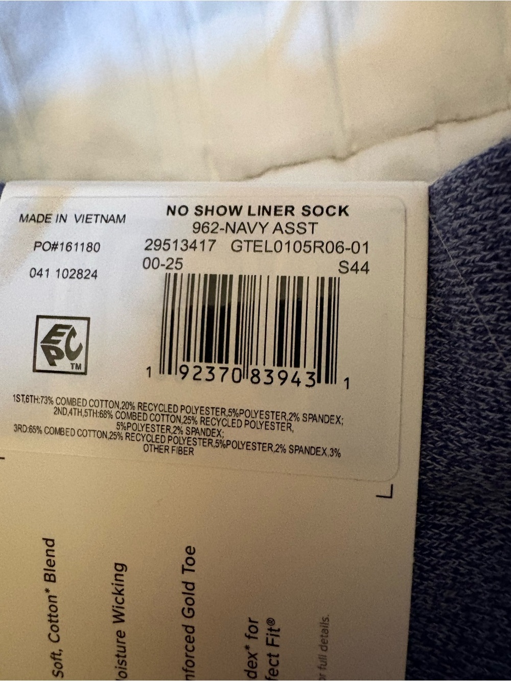 Bombas 
Gold Toe Navy, Olive, and Cream Low-Cut Liner Socks - 6 Pack - Picture 2 of 3